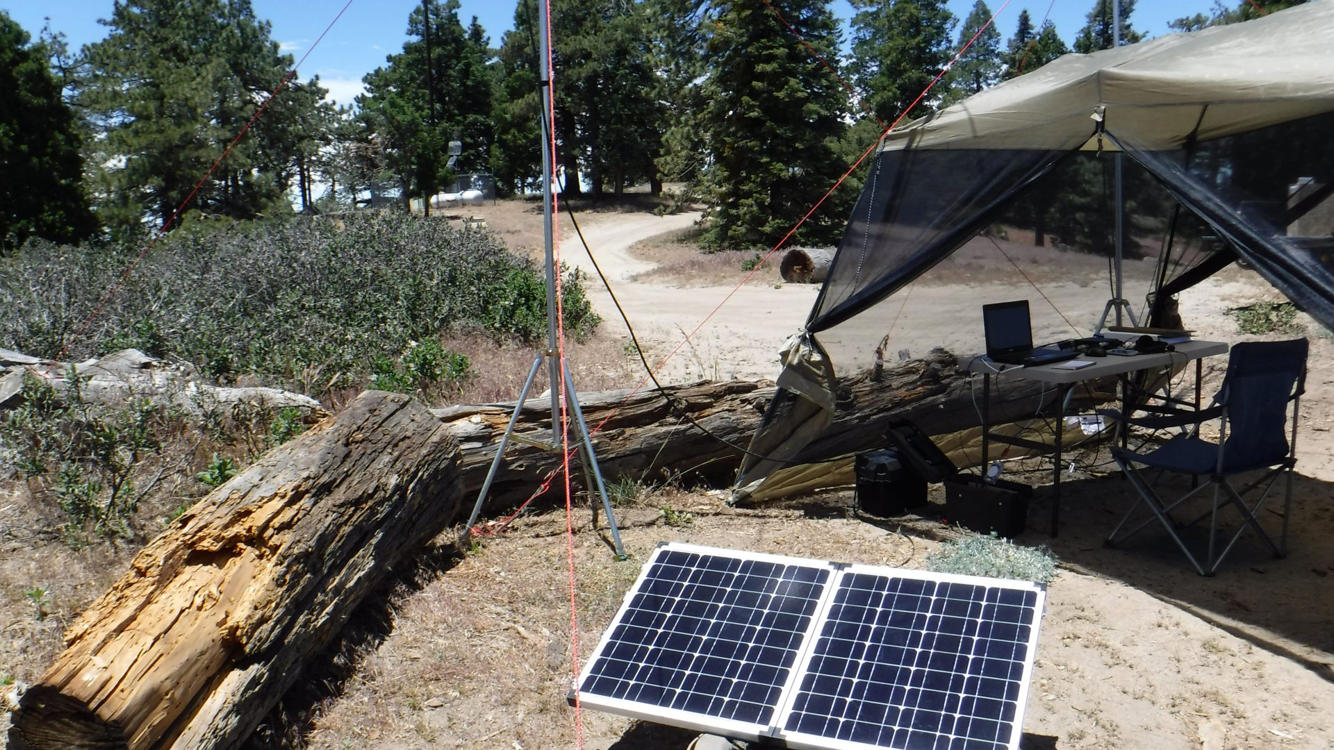 Solar panel and ham radio station portable