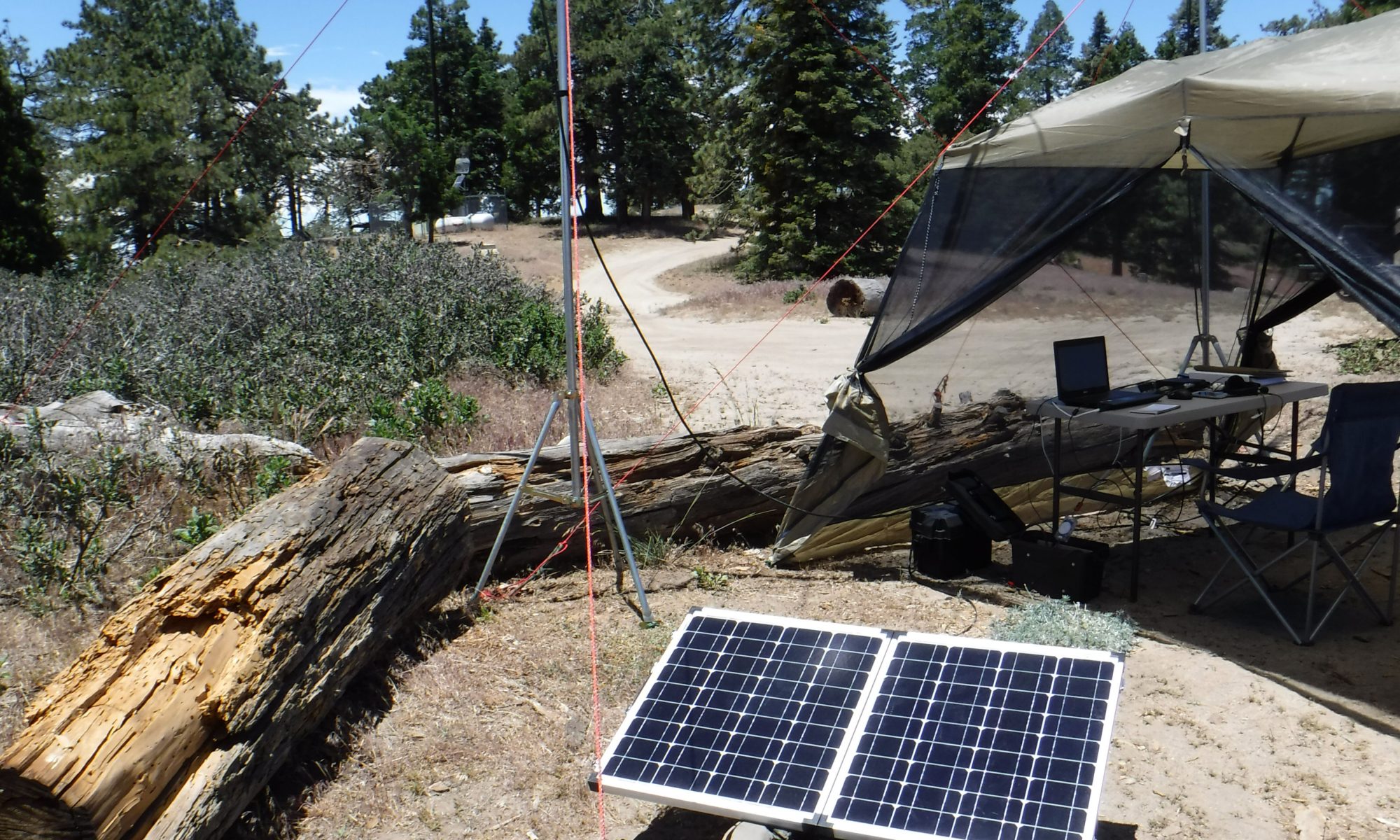 Solar panel and ham radio station portable