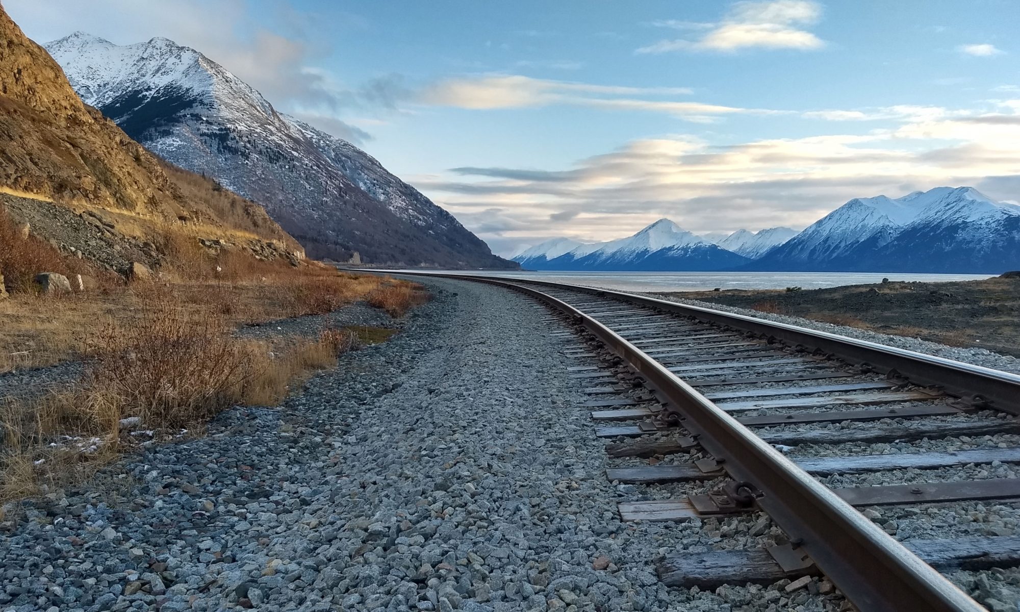 View of the Alaska railroad near Turnagain Arm