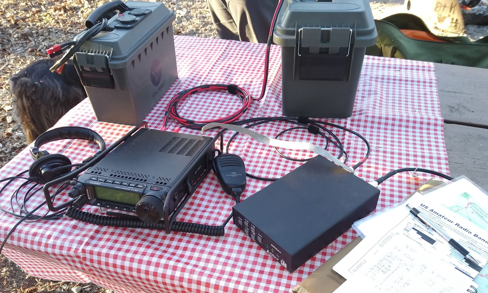 Field radio station with portable power packs